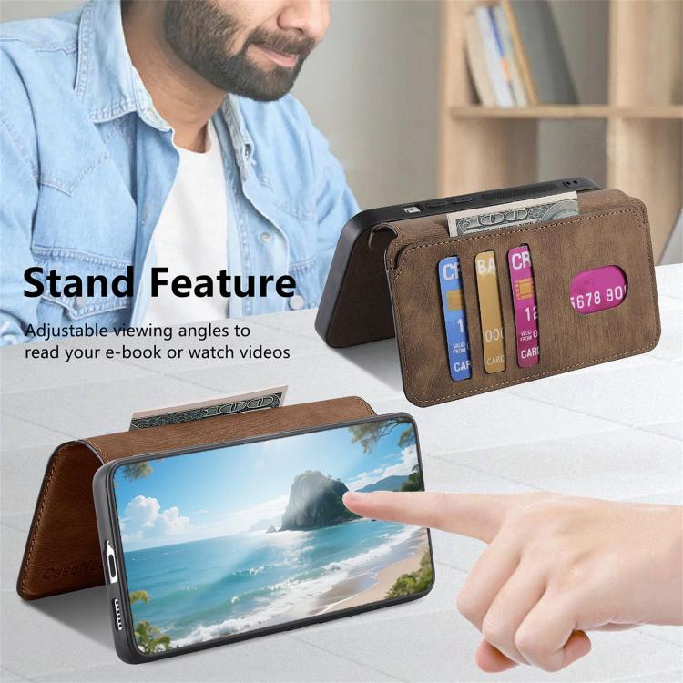 For Honor 400 Pro Global 160.8mm CaseNeo MagSafe RFID Anti-theft Retro Leather Phone Case(Brown)
