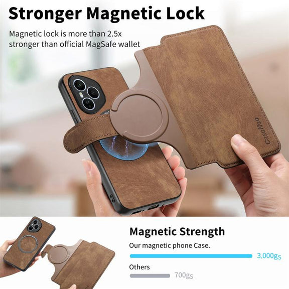 For Honor 400 Pro Global 160.8mm CaseNeo MagSafe RFID Anti-theft Retro Leather Phone Case(Brown)