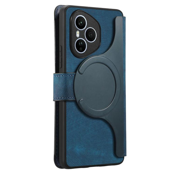 For Honor 400 Pro Global 160.8mm CaseNeo MagSafe RFID Anti-theft Retro Leather Phone Case(Blue)