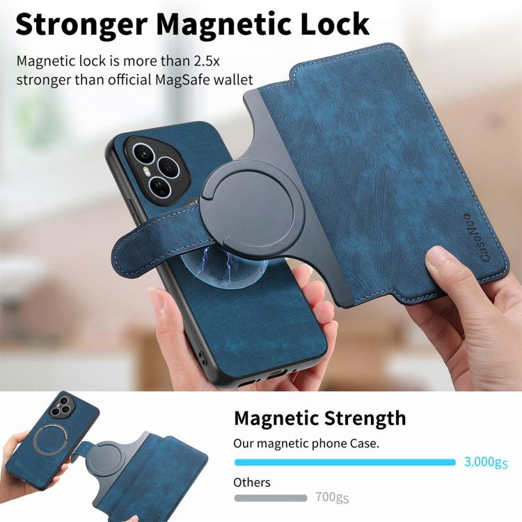 For Honor 400 Pro Global 160.8mm CaseNeo MagSafe RFID Anti-theft Retro Leather Phone Case(Blue)
