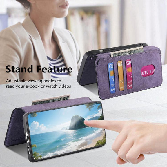 For Honor 400 Global 156.5mm CaseNeo MagSafe RFID Anti-theft Retro Leather Phone Case(Purple)