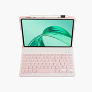 For Honor Pad X8a / X9 2024 AH25 Ultra-thin Detachable Bluetooth Keyboard Leather Tablet Case(Pink White)