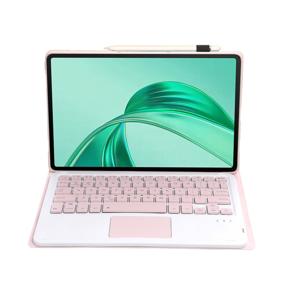 For Honor Pad X8a / X9 2024 AH25-A Ultra-thin Detachable Bluetooth Keyboard Leather Tablet Case with Touchpad(Pink White)