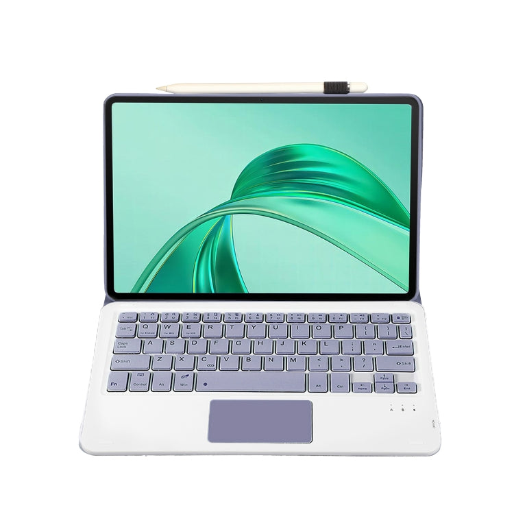 For Honor Pad X8a / X9 2024 AH25-A Ultra-thin Detachable Bluetooth Keyboard Leather Tablet Case with Touchpad(Lavender White)