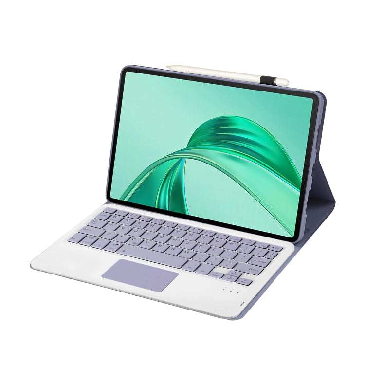 For Honor Pad X8a / X9 2024 AH25-A Ultra-thin Detachable Bluetooth Keyboard Leather Tablet Case with Touchpad(Lavender White)