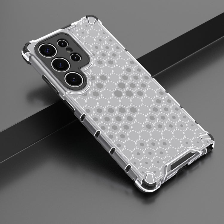 For Samsung Galaxy S25 Ultra 5G Honeycomb Shockproof Phone Case(White)