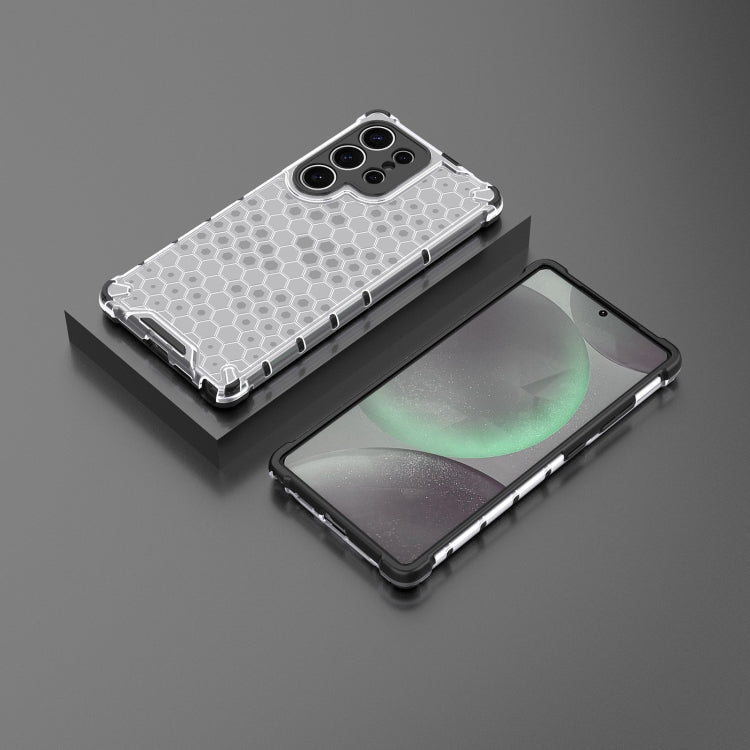 For Samsung Galaxy S25 Ultra 5G Honeycomb Shockproof Phone Case(White)