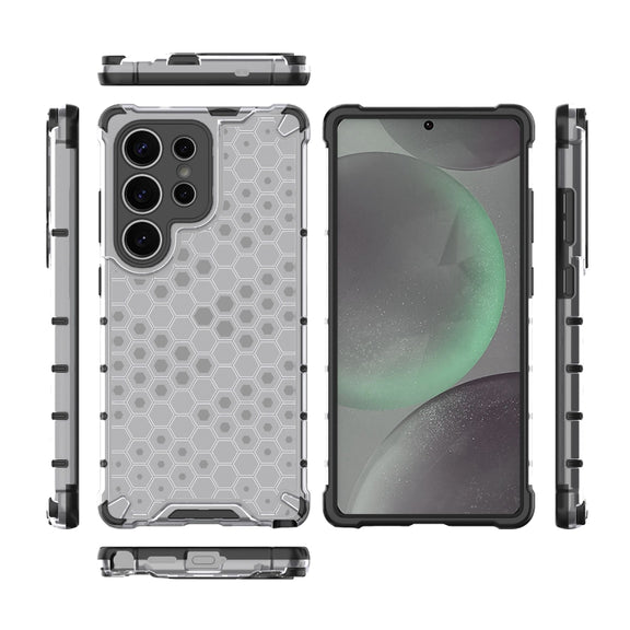 For Samsung Galaxy S25 Ultra 5G Honeycomb Shockproof Phone Case(White)
