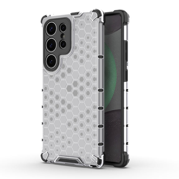 For Samsung Galaxy S25 Ultra 5G Honeycomb Shockproof Phone Case(White)