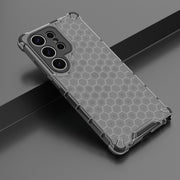 For Samsung Galaxy S25 Ultra 5G Honeycomb Shockproof Phone Case(Black)