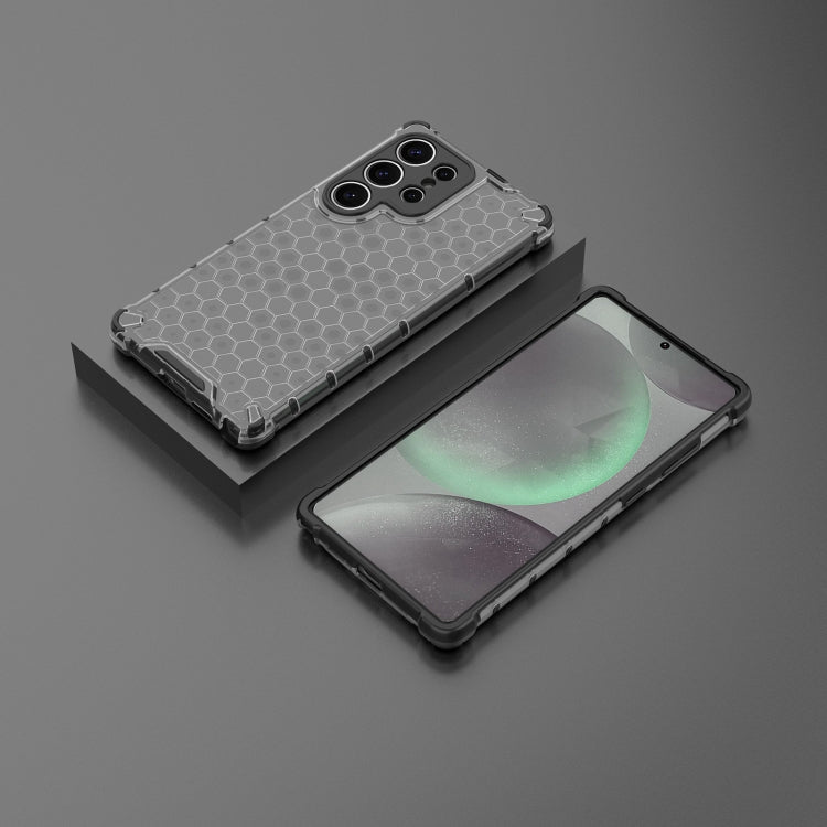 For Samsung Galaxy S25 Ultra 5G Honeycomb Shockproof Phone Case(Black)