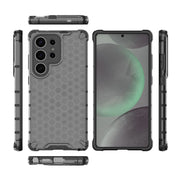 For Samsung Galaxy S25 Ultra 5G Honeycomb Shockproof Phone Case(Black)
