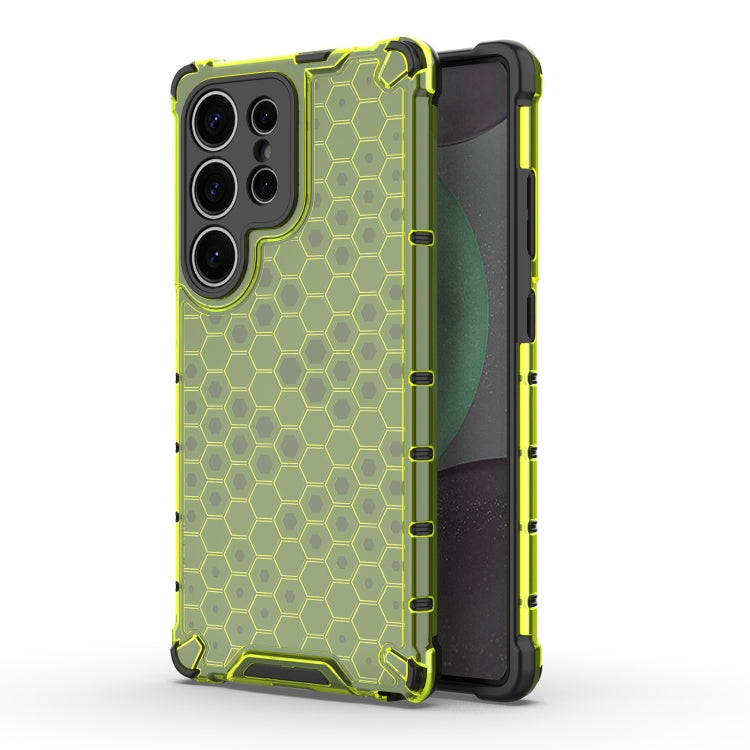For Samsung Galaxy S25 Ultra 5G Honeycomb Shockproof Phone Case(Green)