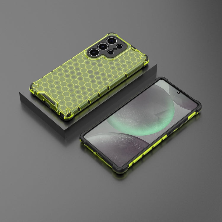 For Samsung Galaxy S25 Ultra 5G Honeycomb Shockproof Phone Case(Green)