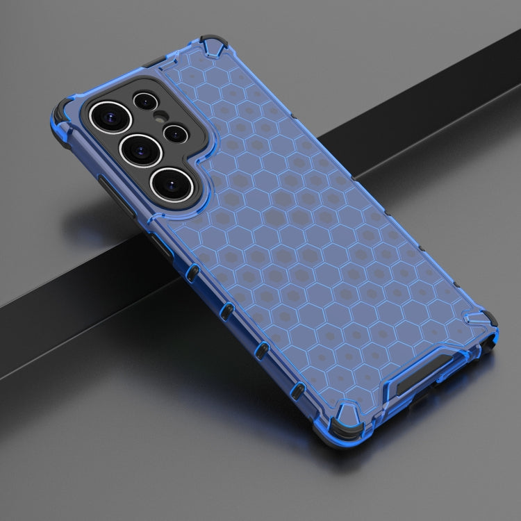 For Samsung Galaxy S25 Ultra 5G Honeycomb Shockproof Phone Case(Blue)