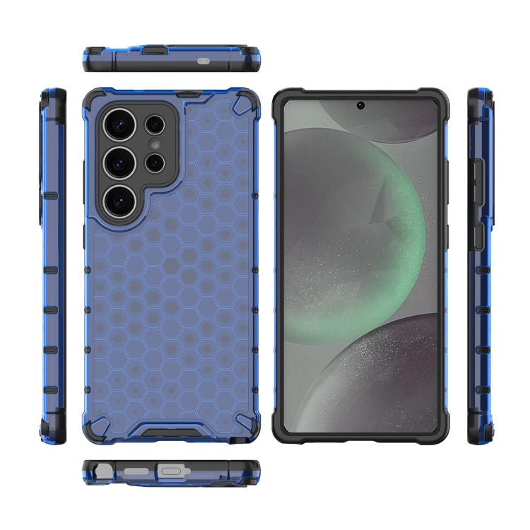 For Samsung Galaxy S25 Ultra 5G Honeycomb Shockproof Phone Case(Blue)
