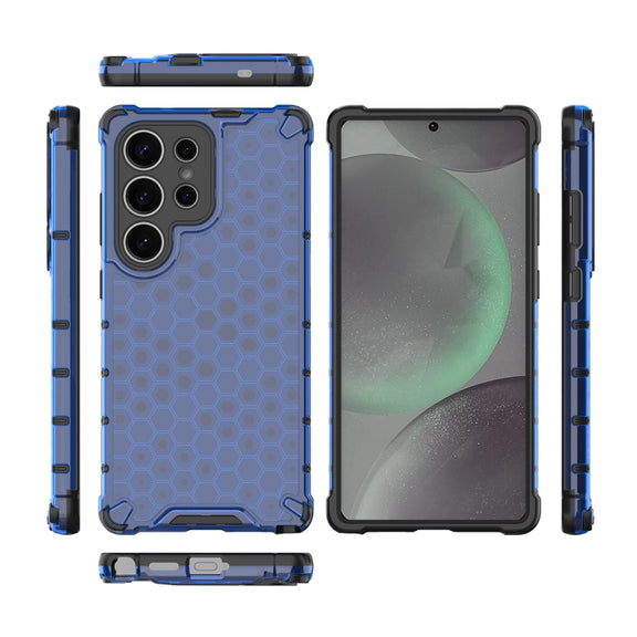 For Samsung Galaxy S25 Ultra 5G Honeycomb Shockproof Phone Case(Blue)