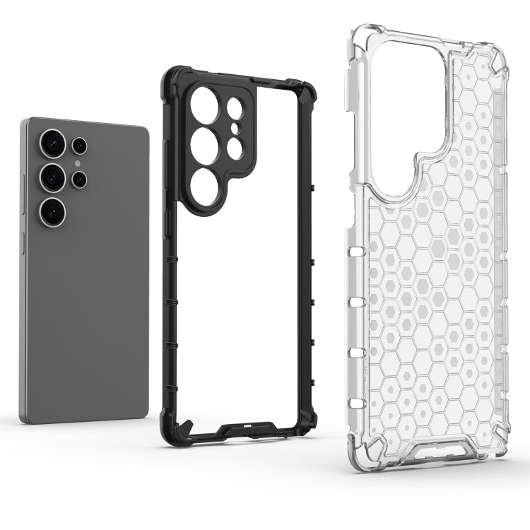 For Samsung Galaxy S25 Ultra 5G Honeycomb Shockproof Phone Case(Red)