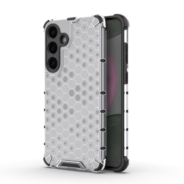 For Samsung Galaxy S25+ 5G Honeycomb Shockproof Phone Case(White)