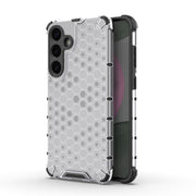 For Samsung Galaxy S25+ 5G Honeycomb Shockproof Phone Case(White)
