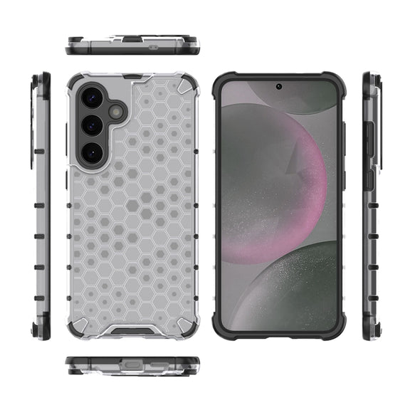 For Samsung Galaxy S25+ 5G Honeycomb Shockproof Phone Case(White)