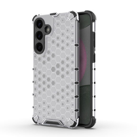 For Samsung Galaxy S25+ 5G Honeycomb Shockproof Phone Case(White)