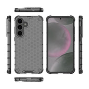For Samsung Galaxy S25+ 5G Honeycomb Shockproof Phone Case(Black)