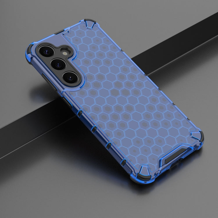 For Samsung Galaxy S25+ 5G Honeycomb Shockproof Phone Case(Blue)