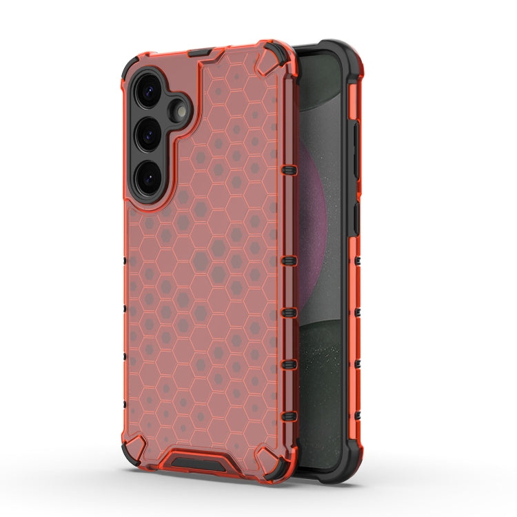 For Samsung Galaxy S25+ 5G Honeycomb Shockproof Phone Case(Red)
