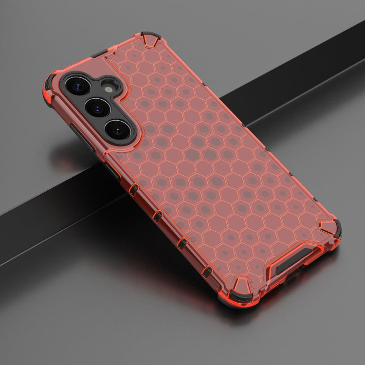 For Samsung Galaxy S25+ 5G Honeycomb Shockproof Phone Case(Red)
