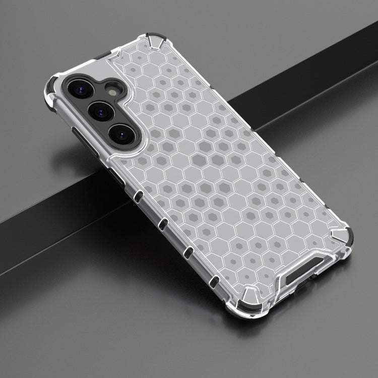 For Samsung Galaxy S25 5G Honeycomb Shockproof Phone Case(White)