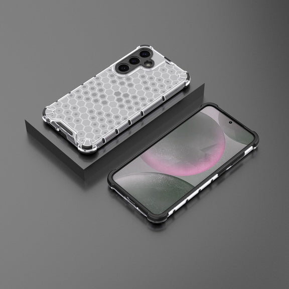 For Samsung Galaxy S25 5G Honeycomb Shockproof Phone Case(White)