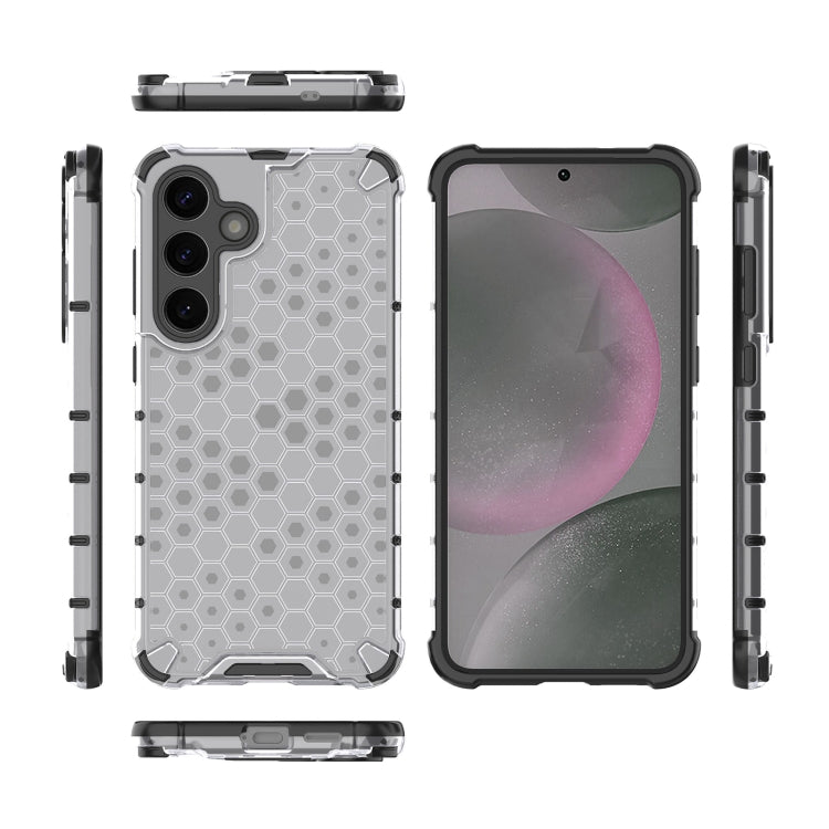 For Samsung Galaxy S25 5G Honeycomb Shockproof Phone Case(White)