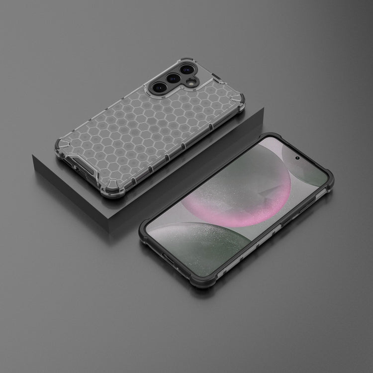 For Samsung Galaxy S25 5G Honeycomb Shockproof Phone Case(Black)