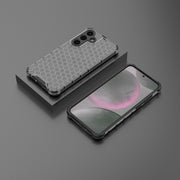 For Samsung Galaxy S25 5G Honeycomb Shockproof Phone Case(Black)