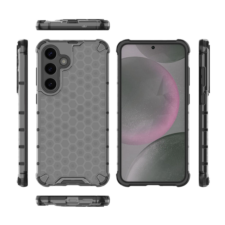 For Samsung Galaxy S25 5G Honeycomb Shockproof Phone Case(Black)