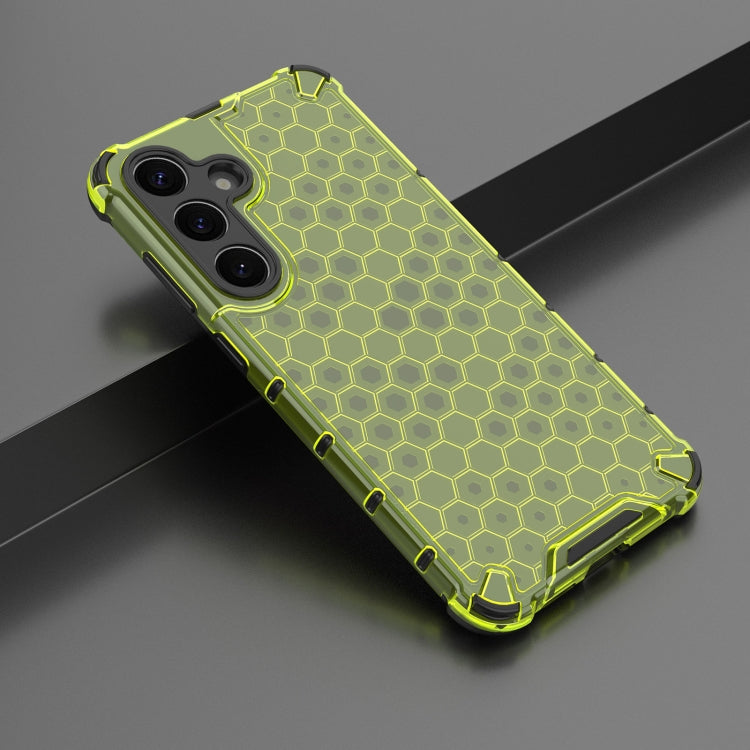 For Samsung Galaxy S25 5G Honeycomb Shockproof Phone Case(Green)