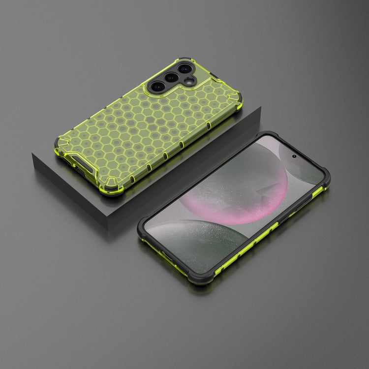For Samsung Galaxy S25 5G Honeycomb Shockproof Phone Case(Green)