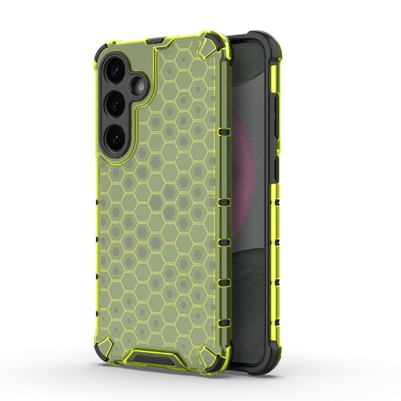 For Samsung Galaxy S25 5G Honeycomb Shockproof Phone Case(Green)