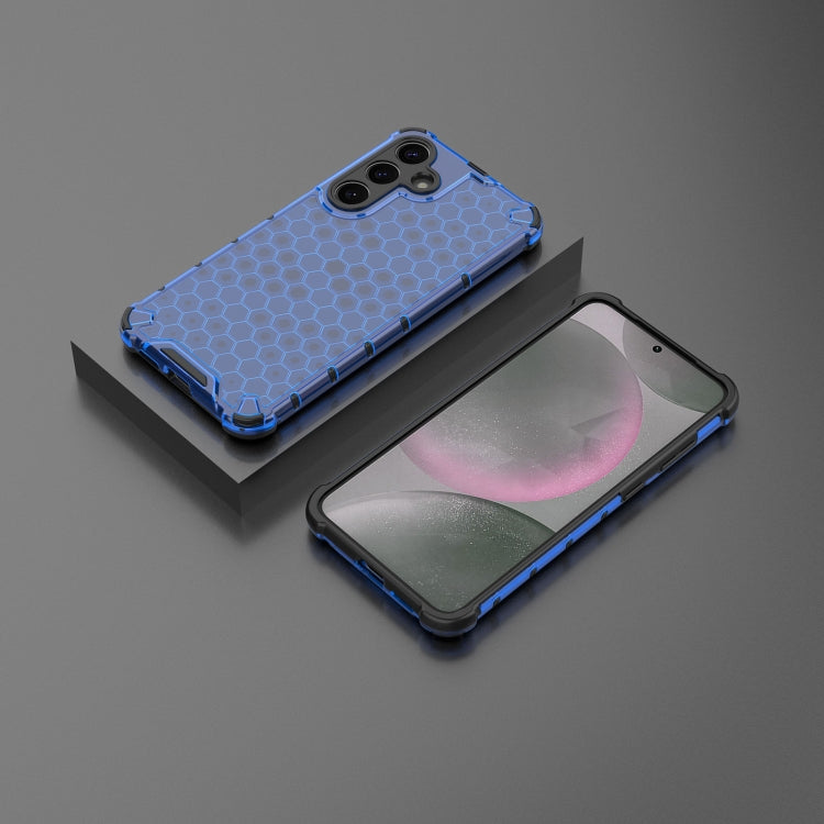 For Samsung Galaxy S25 5G Honeycomb Shockproof Phone Case(Blue)