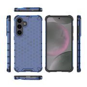 For Samsung Galaxy S25 5G Honeycomb Shockproof Phone Case(Blue)