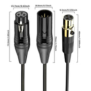 Mini XLR Female to XLR Female Audio Mixer Mini Microphone Coiled Audio Cable, Length: 0.5m(Black)