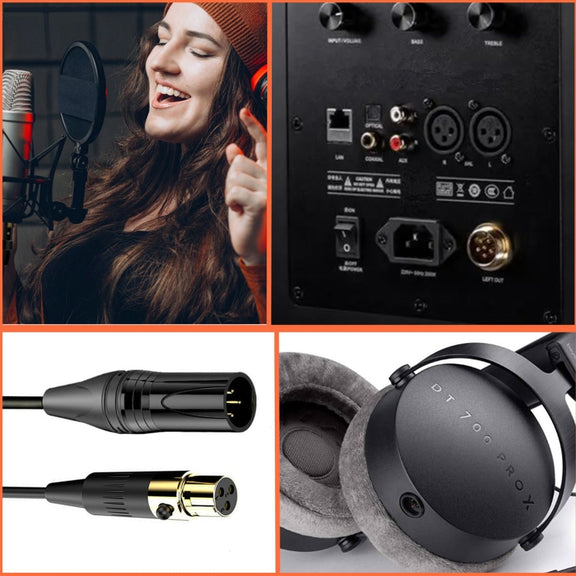 Mini XLR Female to XLR Female Audio Mixer Mini Microphone Coiled Audio Cable, Length: 0.5m(Black)