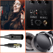 Mini XLR Female to XLR Male Audio Mixer Mini Microphone Coiled Audio Cable, Length: 0.5m(Black)