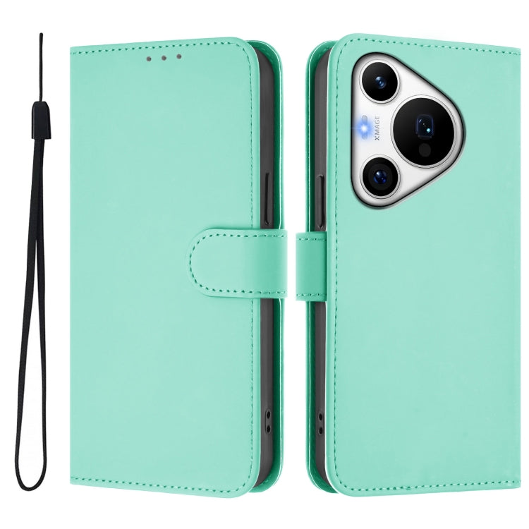 For Huawei Pura 70 Pro / 70 Pro+ Skin Feel Solid Color Leather Phone Case with Lanyard(Mint Green)