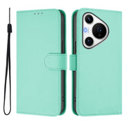 For Huawei Pura 70 Pro / 70 Pro+ Skin Feel Solid Color Leather Phone Case with Lanyard(Mint Green)
