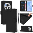 For Honor Magic6 Pro Skin Feel Solid Color Leather Phone Case with Lanyard(Black) - Honor Cases by PMC Jewellery | Online Shopping South Africa | PMC Jewellery | Buy Now Pay Later Mobicred