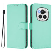 For Honor Magic6 Pro Skin Feel Solid Color Leather Phone Case with Lanyard(Mint Green)