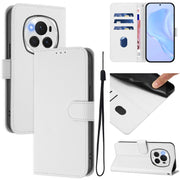 For Honor Magic6 Pro Skin Feel Solid Color Leather Phone Case with Lanyard(White)