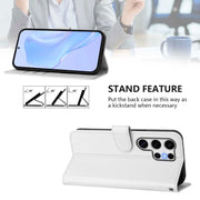For Samsung Galaxy S25 Ultra 5G Skin Feel Solid Color Leather Phone Case with Lanyard(White)